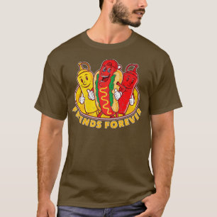 Camiseta Amigos Para Cachorros Quentes Ketchup Mostarda Eng