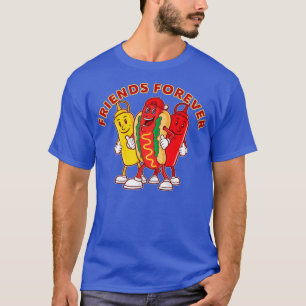 Camiseta Amigos Para Cachorros Quentes Ketchup Mostarda Eng