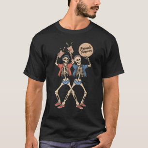 Camiseta Amigos para sempre - dança de esqueleto no Havaí