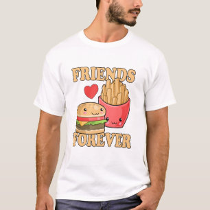 Camiseta Amigos para sempre hambúrguer e alegria