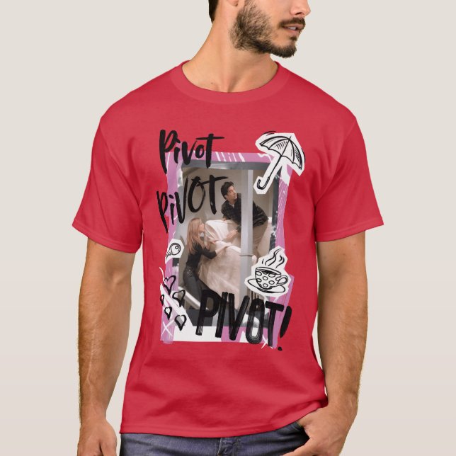Camiseta Amigos PIVOT Rachel Ross e amigo Chandler (Frente)