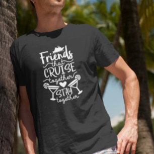 Camiseta Amigos Que Cruzam Juntos Férias em Grupo
