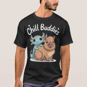 Camiseta Amigos Relax Axolote Capivara