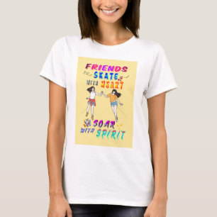 Camiseta Amigos Roupas Skate Com Coração Voar Com Espírito