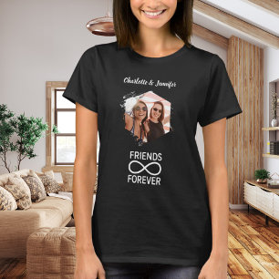 Camiseta Amigos sempre infinitos nomes de fotos em preto