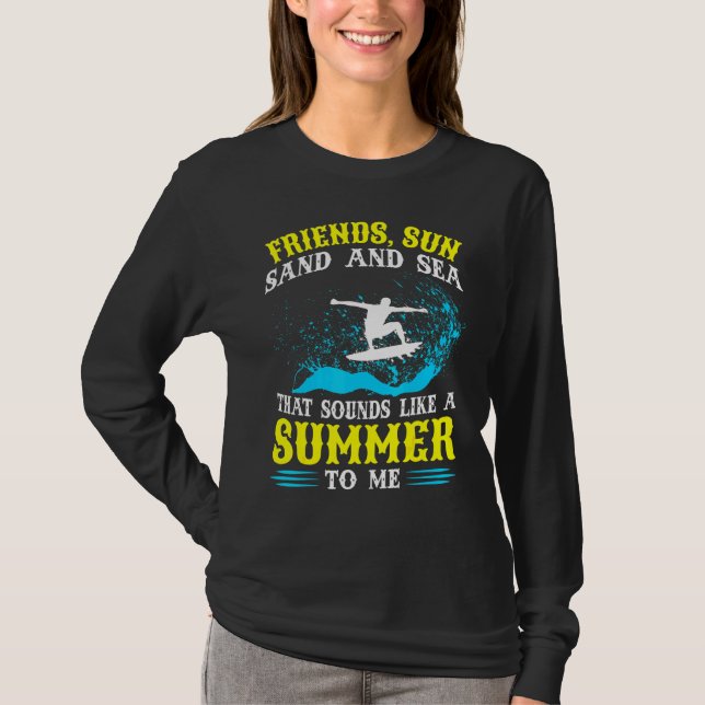 Camiseta Amigos Sun Sand E Sea Summer (Frente)