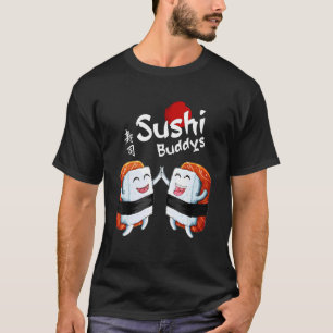 Camiseta Amigos Sushi Japoneses Feitos De Arroz E Motif De