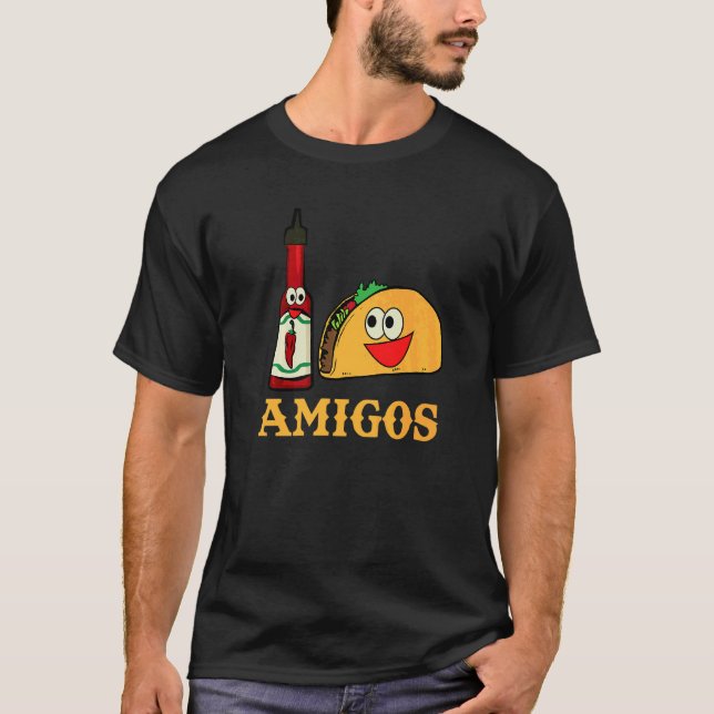 Camiseta Amigos Taco E Molho Quente Os Melhores Amigos Taco (Frente)