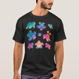 Camiseta Amigos tartaruga marinha retrô