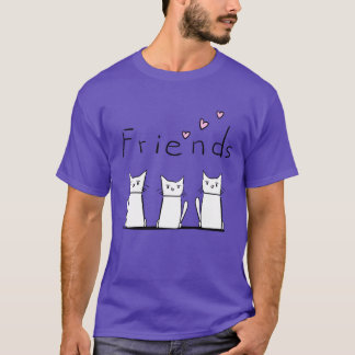 Camiseta Amigos três gatos animais amigo animal