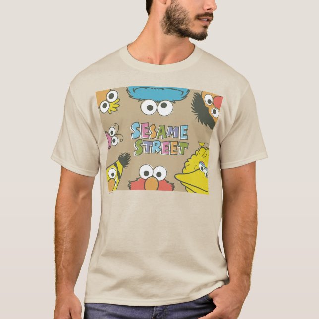 Camiseta Amigos Vintage da Rua Sésamo (Frente)