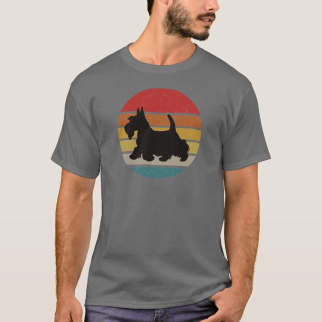 Camiseta amigos vintage terrier escocês (Frente)