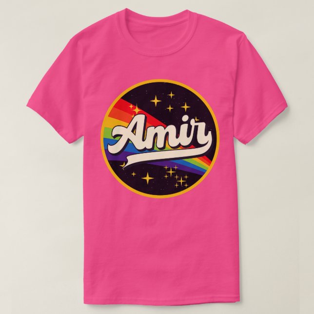 Camiseta Amir Rainbow No Estilo Vintage Espacial (Frente do Design)