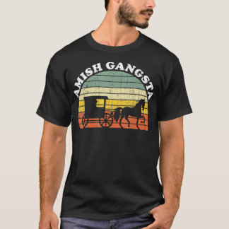 Camiseta Amish Gangsta Horse e Buggy Vintage Funny