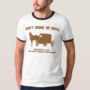 Camiseta Amish - não beba nem não conduza