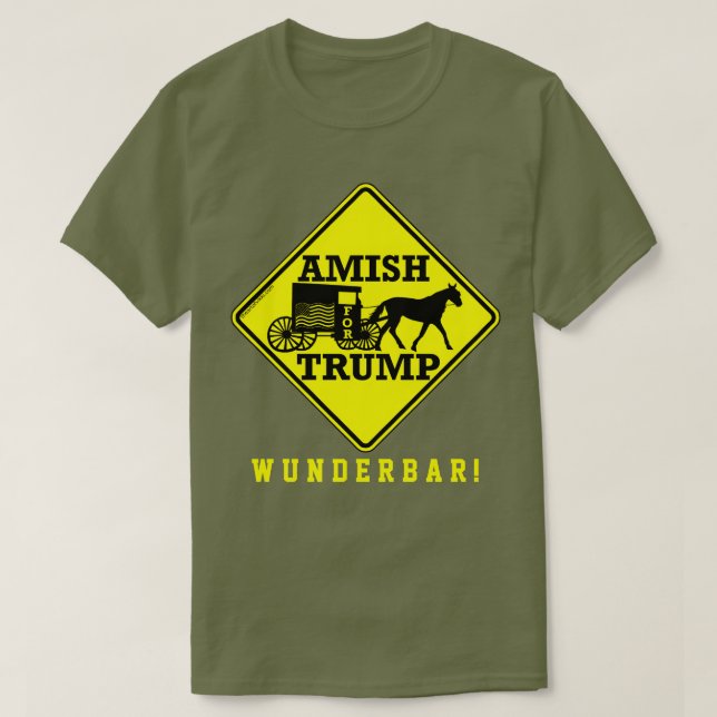 Camiseta Amish para o sinal com erros político Wunderbar do (Frente do Design)