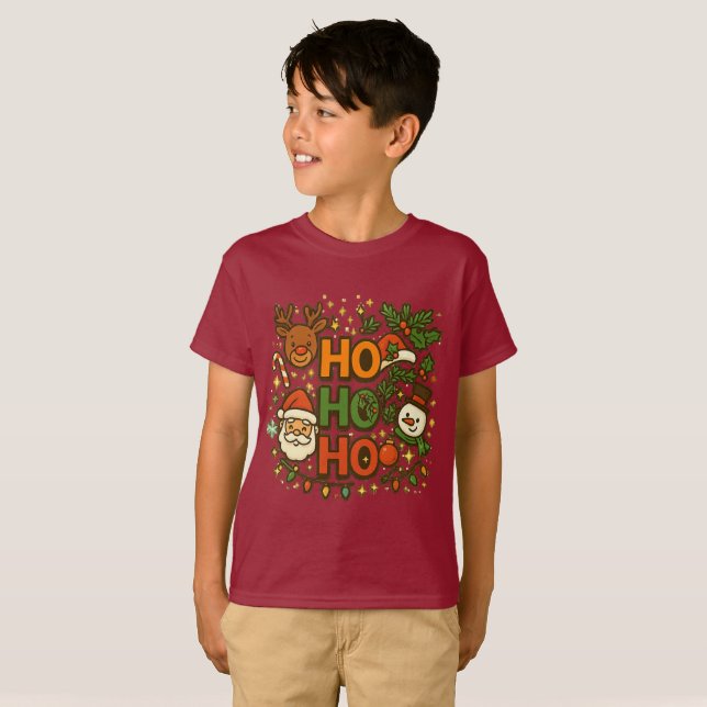 Camiseta AMITA | HO HO HO Holiday Crew Tee (Frente Completa)