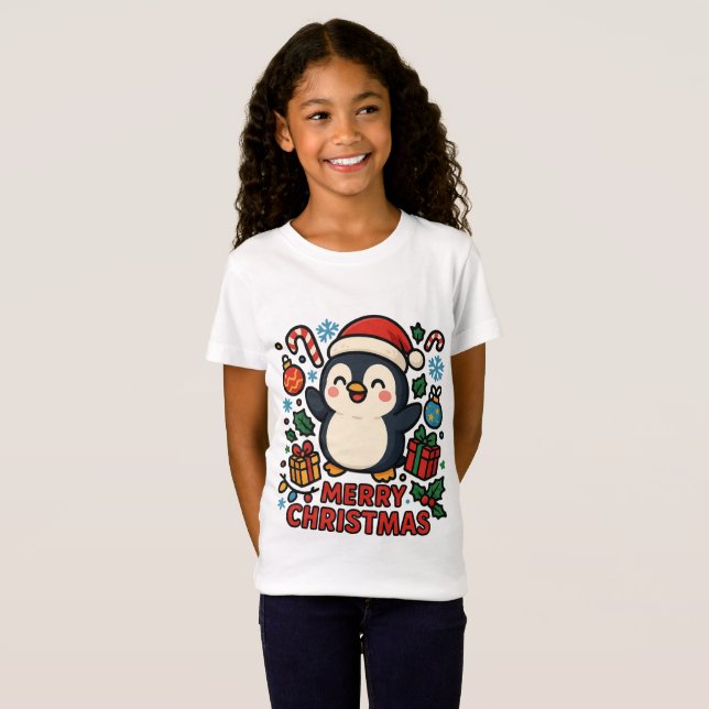 Camiseta AMITA | Merry Christmas Penguin (Frente Completa)