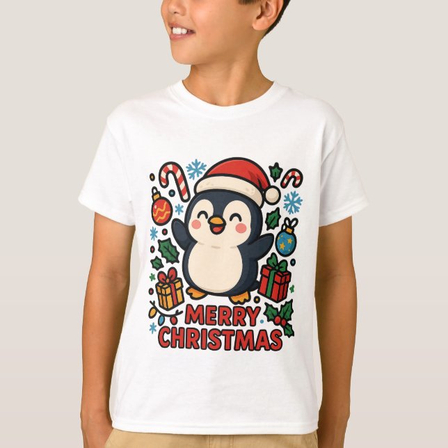 Camiseta AMITA | Merry Christmas Penguin (Frente)