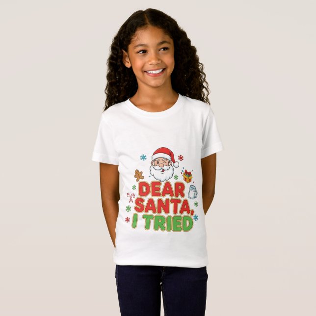 Camiseta AMITA | Querido Papai Noel, Eu Tentei - Natal Dive (Frente Completa)