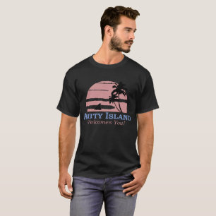 Camiseta Amity Island lhe dá as boas-vindas Tubarão Retro F