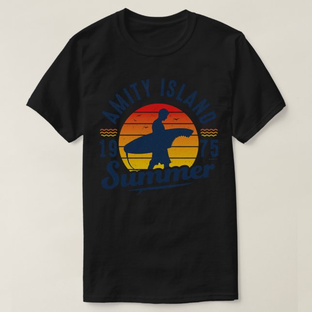 Camiseta Amity Island Summer 0f 75 Universal UCS LLC (Frente do Design)