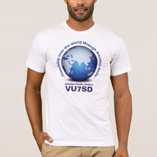 Camiseta Amizade através do t-shirt de rádio amador [ÁSI