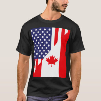 Camiseta Amizade Canadense Americana Bandeira Canadá