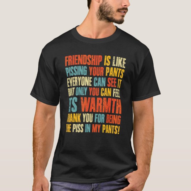 Camiseta Amizade É Como Piscar Suas Calças Todos Podem (Frente)
