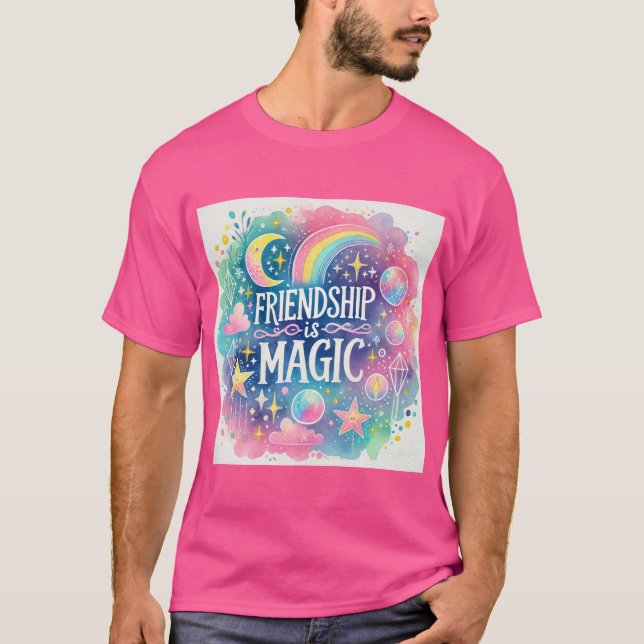Camiseta Amizade É Estilo Mágico De Pastel (Frente)