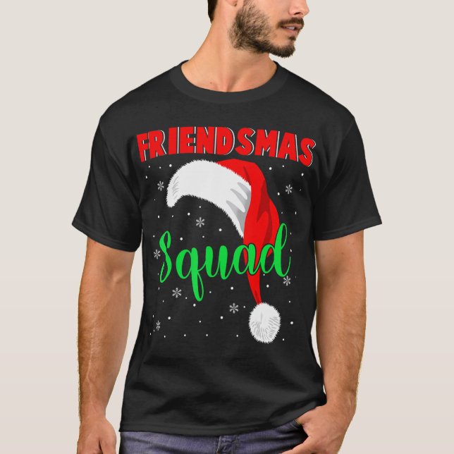 Camiseta Amizade Esquadra Legal Santa Hat Correspondendo Am (Frente)