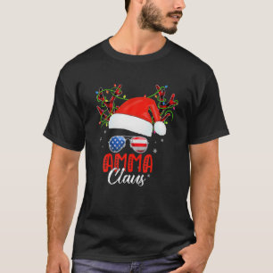 Camiseta Amma Claus Reindeer Papais noeis Messy Bun Christm