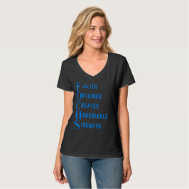 Camiseta Ammo Roupa USA Focus Acronym T-Shirt da Mulher
