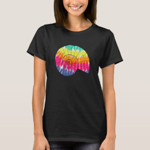 Camiseta Ammonite Com Tie Dye Impressão Para Caça Fóssil