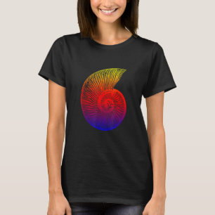 Camiseta Ammonite Vermelho Azul Amarelo Design