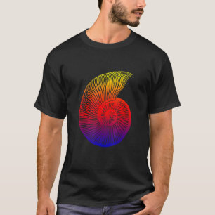 Camiseta Ammonite Vermelho Azul Amarelo Design
