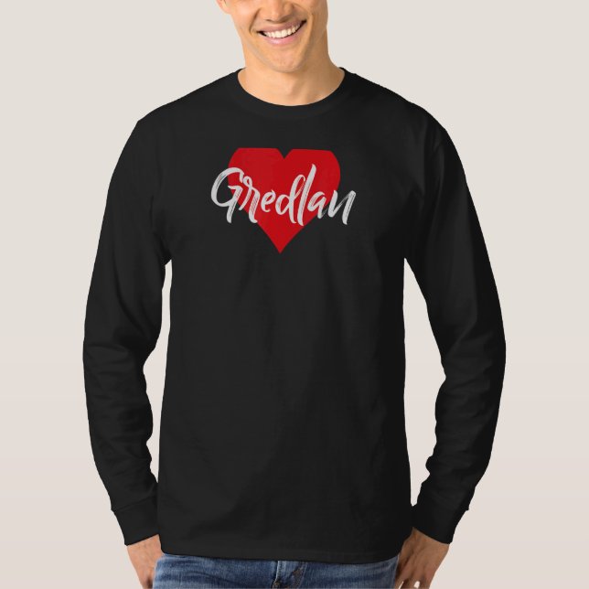 Camiseta Amo A Gredlan Primer Nombre Yo Corazón (Frente)
