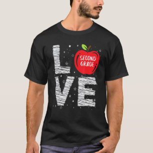 Camiseta Amo a segunda série Cool primeiro dia de escola do