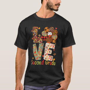 Camiseta Amo a Segunda Série Peru Leopardo Feliz Dia de Açã