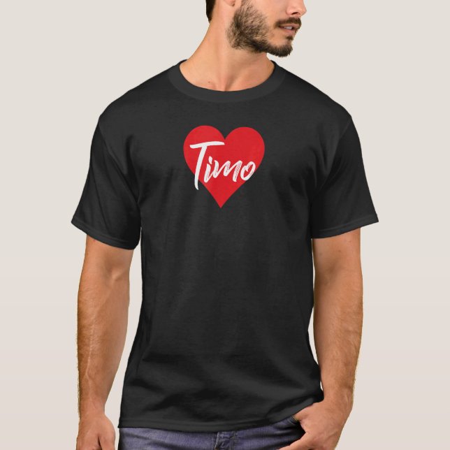 Camiseta Amo A Timo Primer Nombre Yo Corazón (Frente)