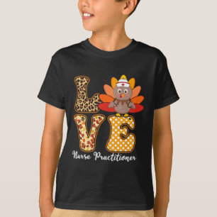 Camiseta Amo Ação de Graças Np Enfermeira Praticante Esteto