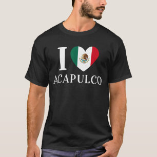 Camiseta Amo Acapulco Heart Flag México