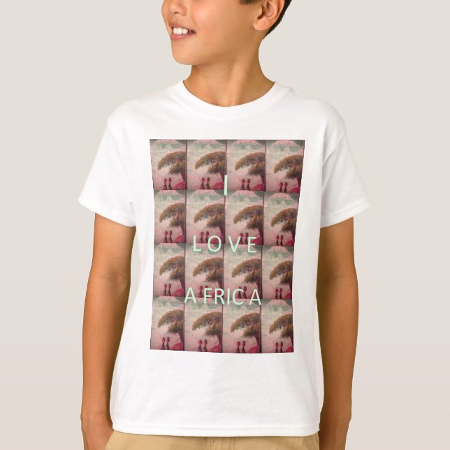 Camiseta Amo África - Padrão paisagístico cultural (Frente)