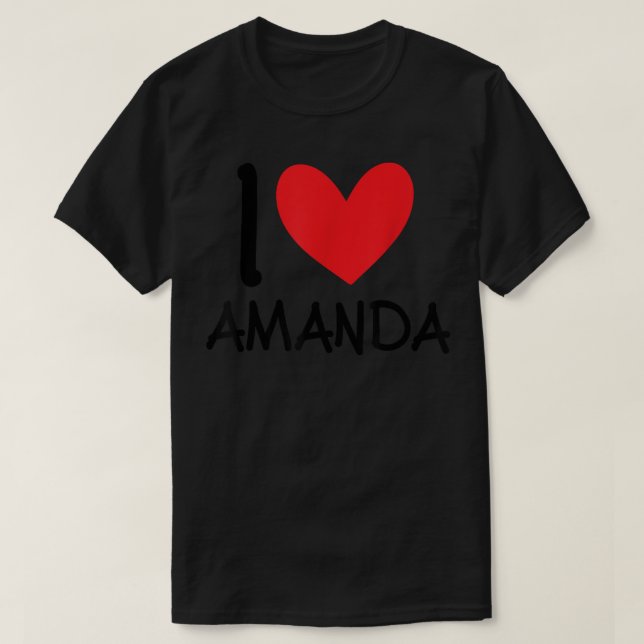 Camiseta Amo Amanda Nome Menina Personalizada Mulher BFF Fr (Frente do Design)