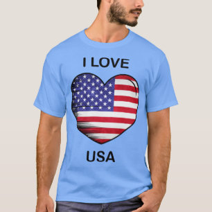 Camiseta Amo América EUA Bandeira Minha Casa Meu País 1