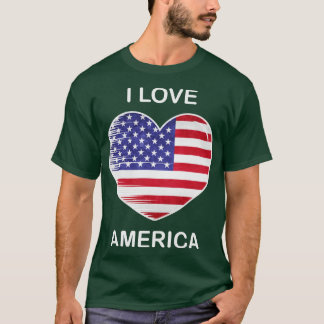 Camiseta Amo América EUA Bandeira Minha Casa Meu País 3
