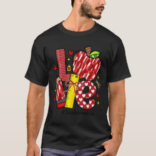 Camiseta Amo Apple Pencil Professora Auxiliar Vida Arco Cor