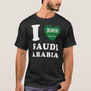 Camiseta Amo Arábia Saudita Sinalizador do Coração