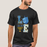 Camiseta Amo as Decorações de Chanucá Bonito Dreidel Menora<br><div class="desc">AMAVA Desortações Bonitas de Chanucá Dreidel Menorah Chanukah</div>