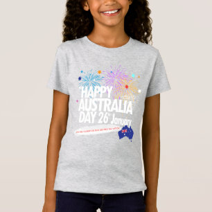 Camiseta Amo AUSTRÁLIA Feliz Dia da Austrália 26 de janei